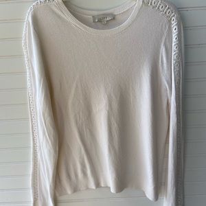 LoFt Ann Taylor Cut Out Eyelet Cardigan Sweater